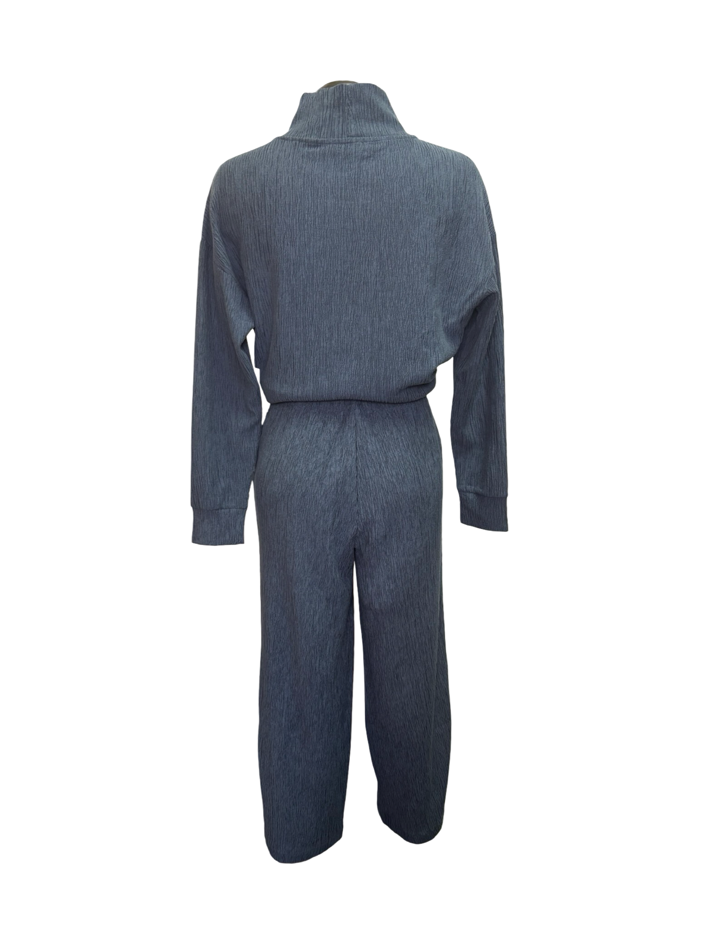 Textured Pull On Barrel Pant Slate Blue