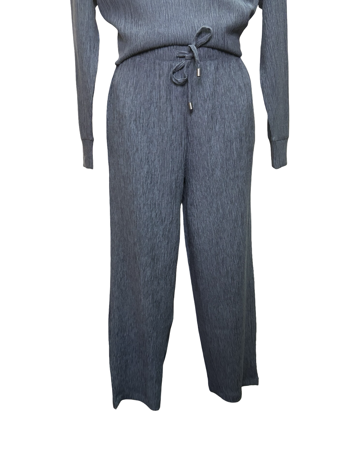 Textured Pull On Barrel Pant Slate Blue