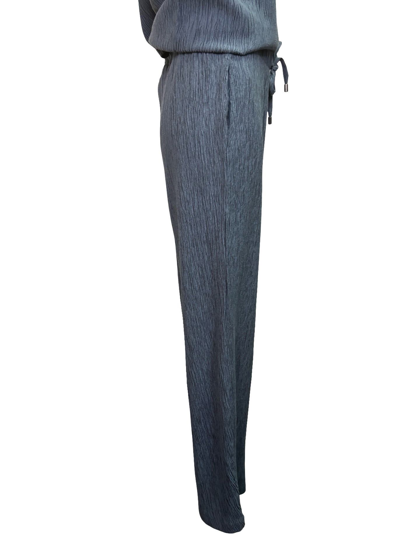 Textured Pull On Barrel Pant Slate Blue