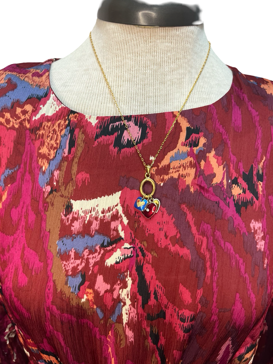 Abstract Print Belted Mini Dress