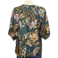Boho Paisley Puff Sleeve Blouse Teal