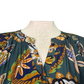 Boho Paisley Puff Sleeve Blouse Teal