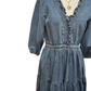 Denim Ruffle Trim Tiered Mini Dress