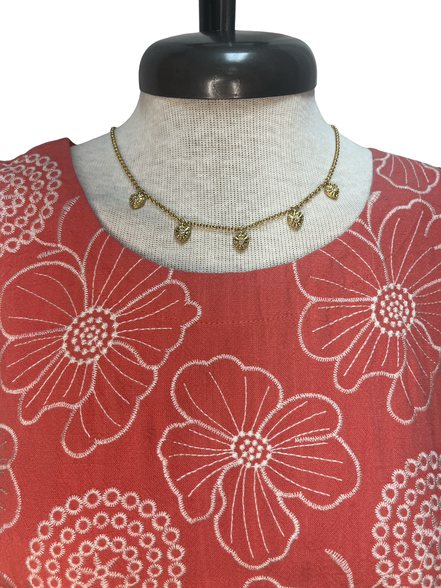 Floral Embroidered Sleeveless Top Carrot
