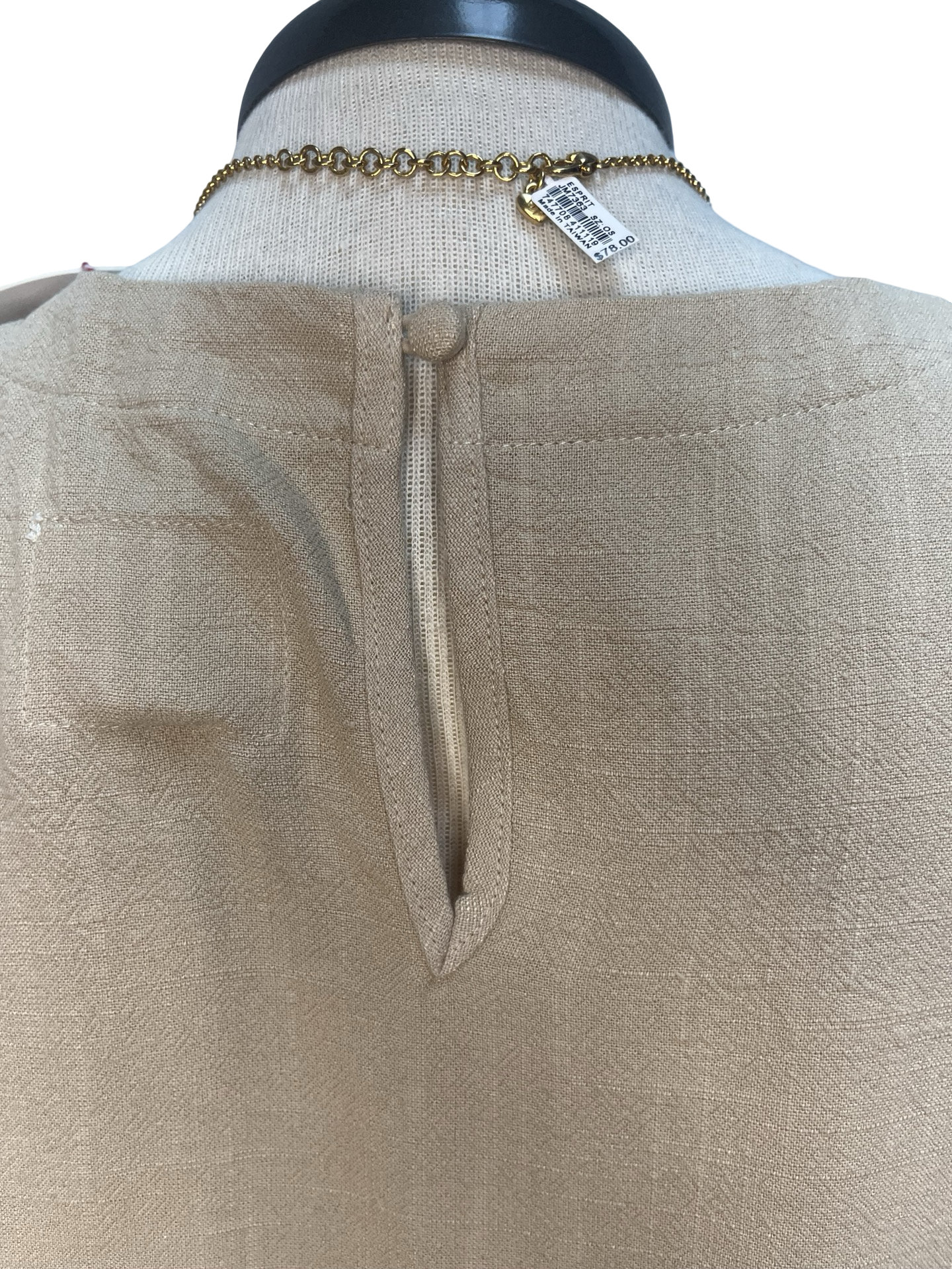 Floral Embroidered Sleeveless Top Tan