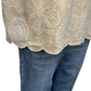 Floral Embroidered Sleeveless Top Tan