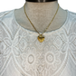 Floral Lace Overlay Flutter Sleeve Top Off White