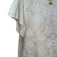 Floral Lace Overlay Flutter Sleeve Top Off White