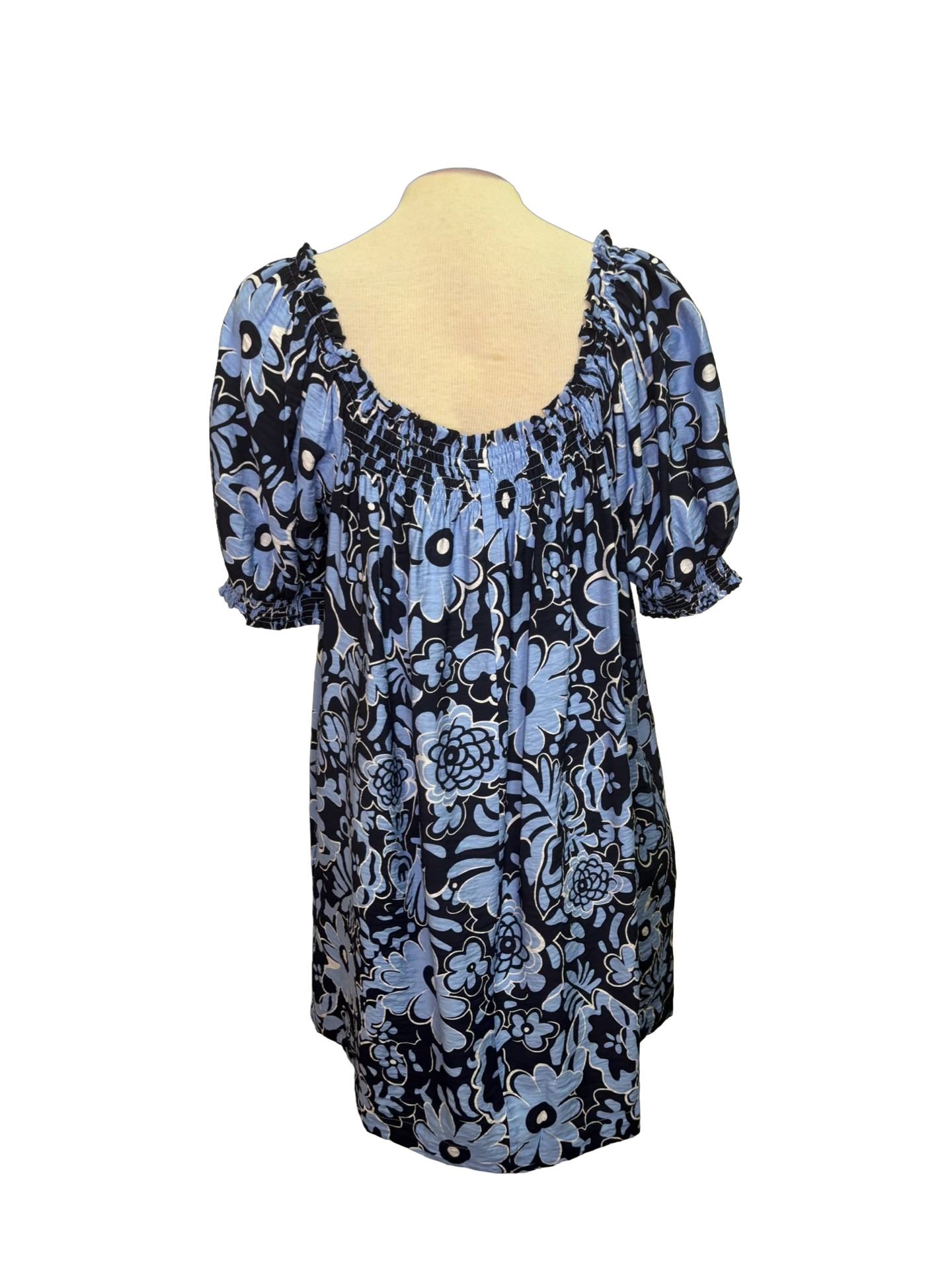 Floral Print Mini Dress Navy Mix