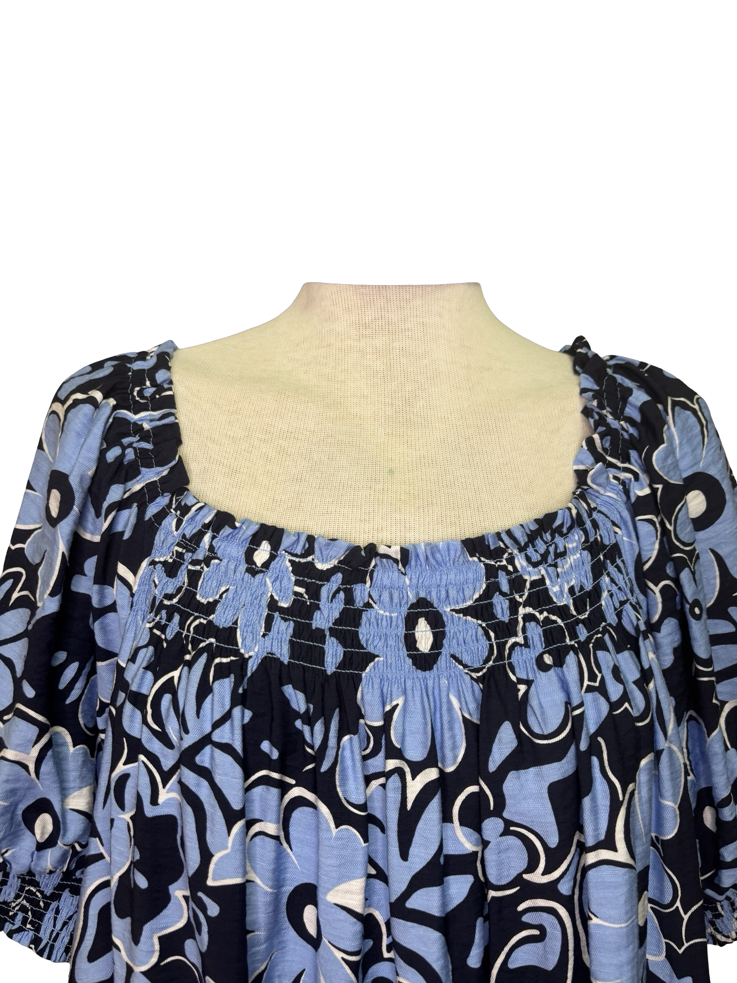 Floral Print Mini Dress Navy Mix