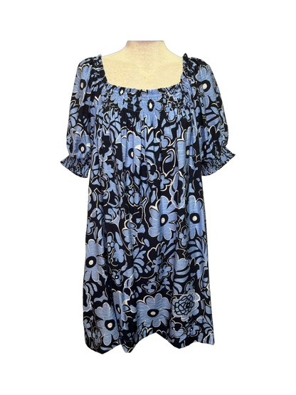 Floral Print Mini Dress Navy Mix