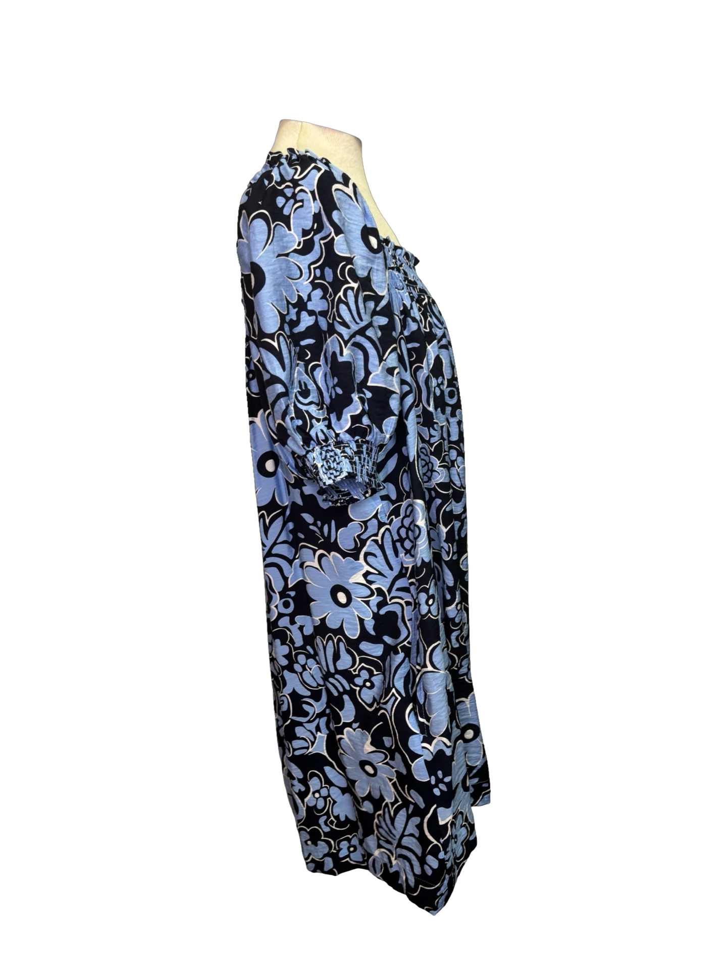 Floral Print Mini Dress Navy Mix