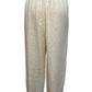 Frayed Hem Wide Leg Pant Cream