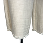 Frayed Hem Wide Leg Pant Cream