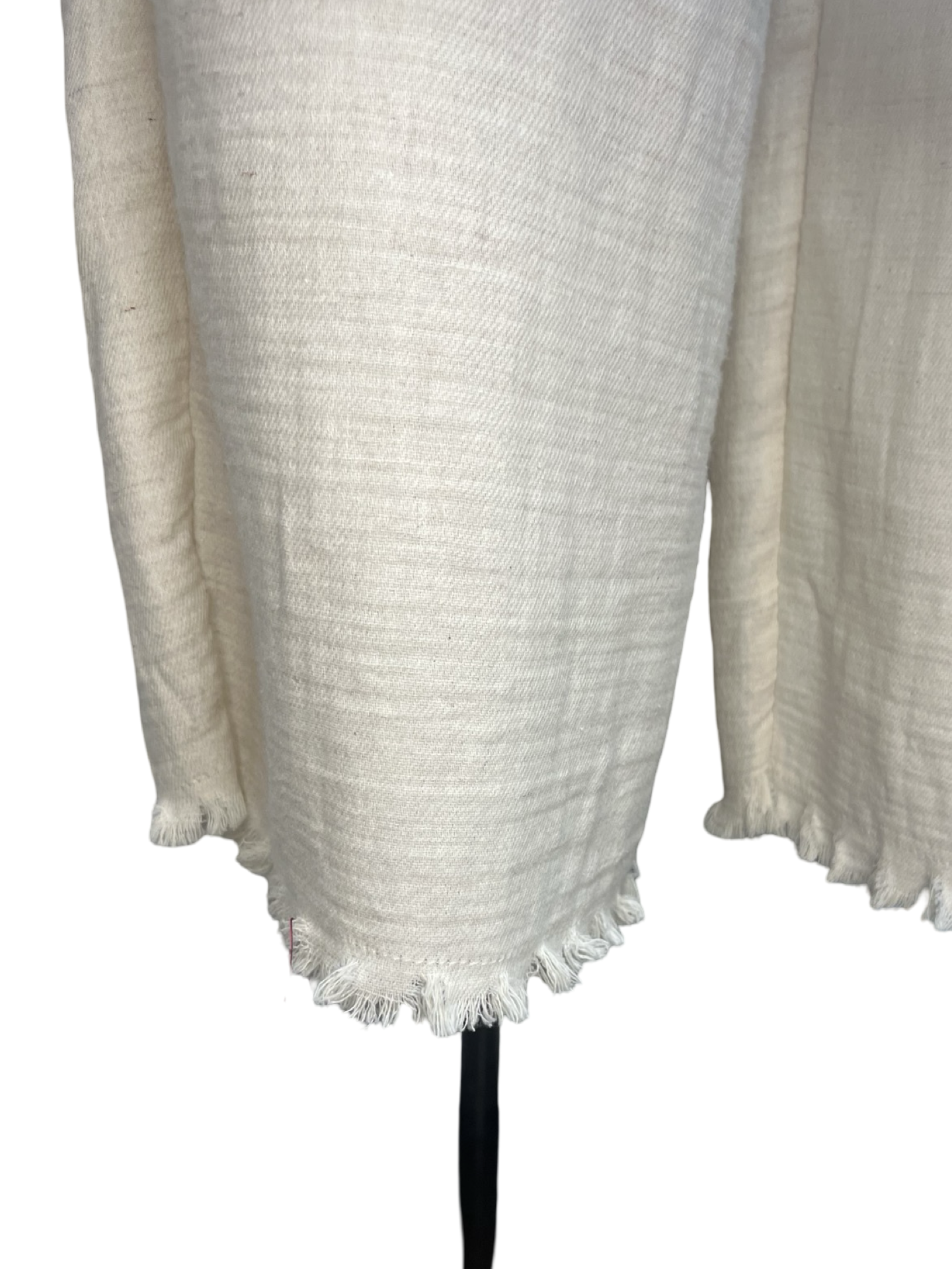 Frayed Hem Wide Leg Pant Cream