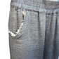 Fringe Hem Denim Pants Washed Denim