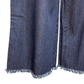 Fringe Hem Denim Pants Dark Denim