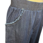 Fringe Hem Denim Pants Dark Denim