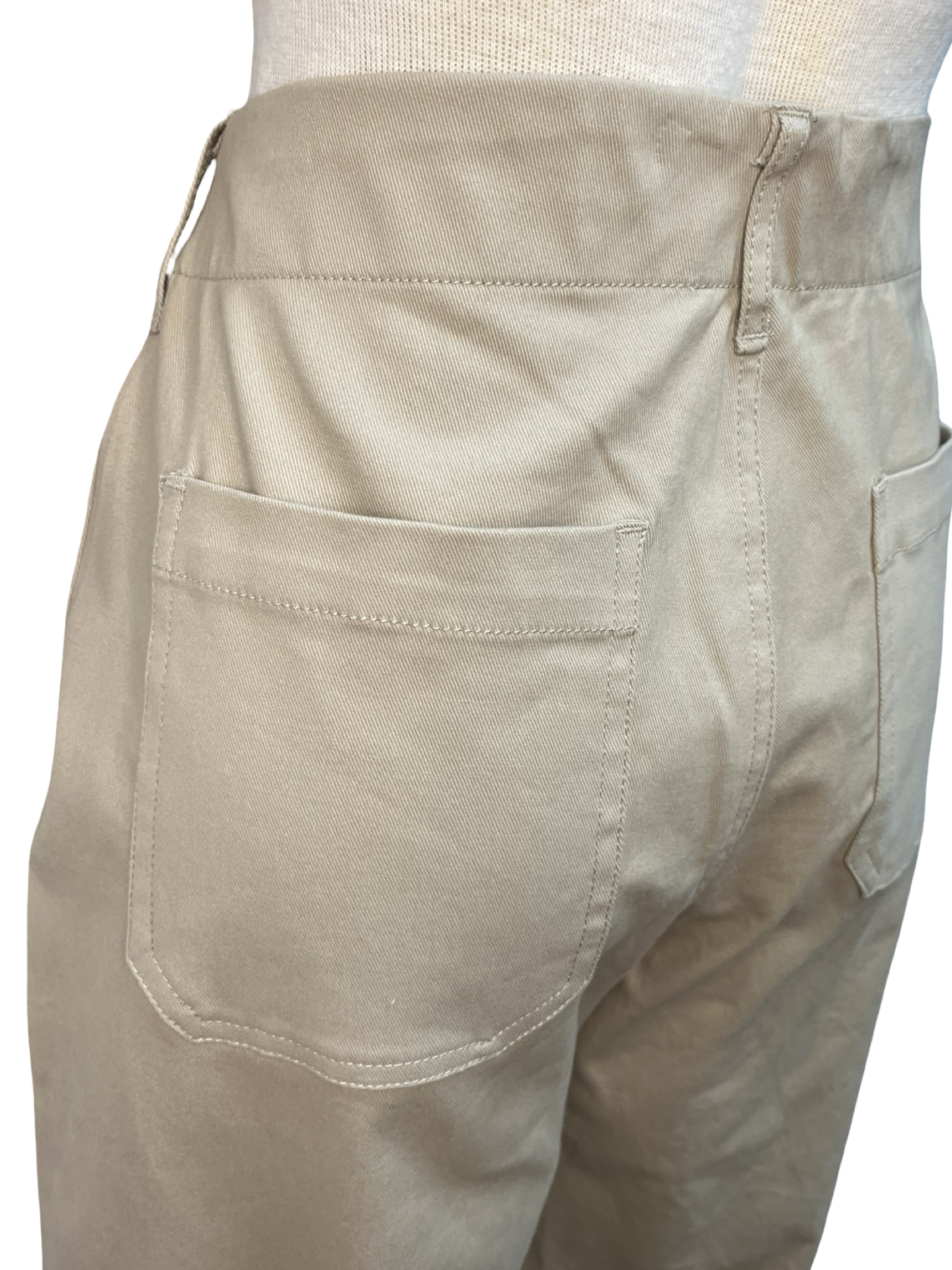High Waist Wide Leg Crop Pants Mushroom