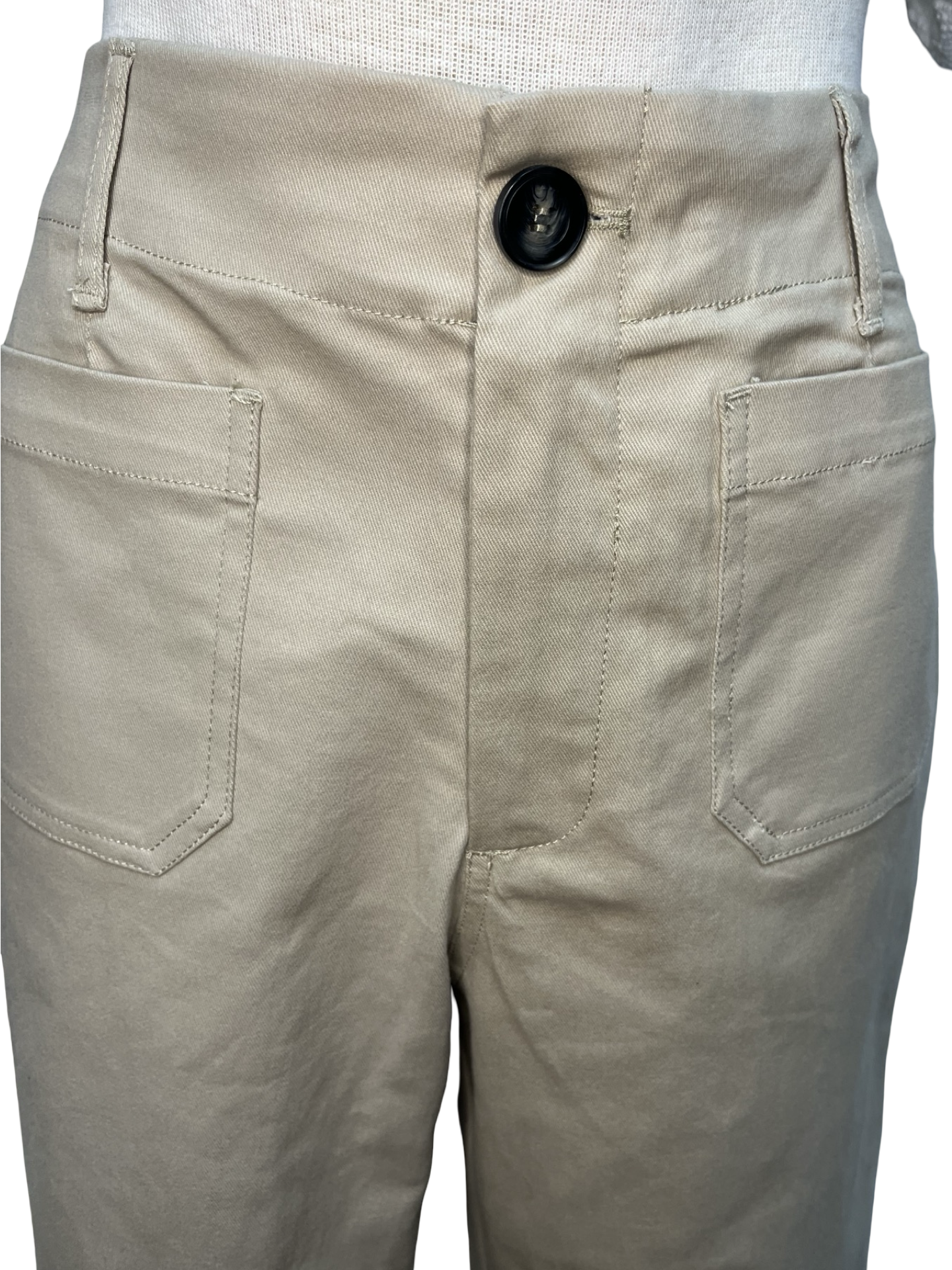 High Waist Wide Leg Crop Pants Mushroom