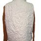 Quilted Floral Zip Vest Ecru