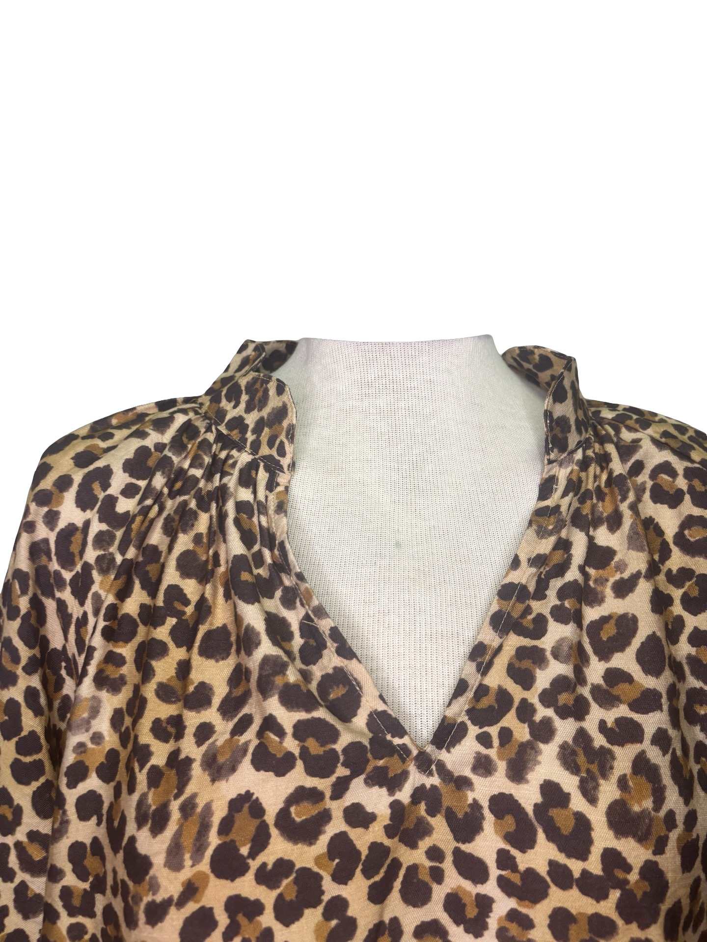 Scallop Hem Leopard Print Blouse