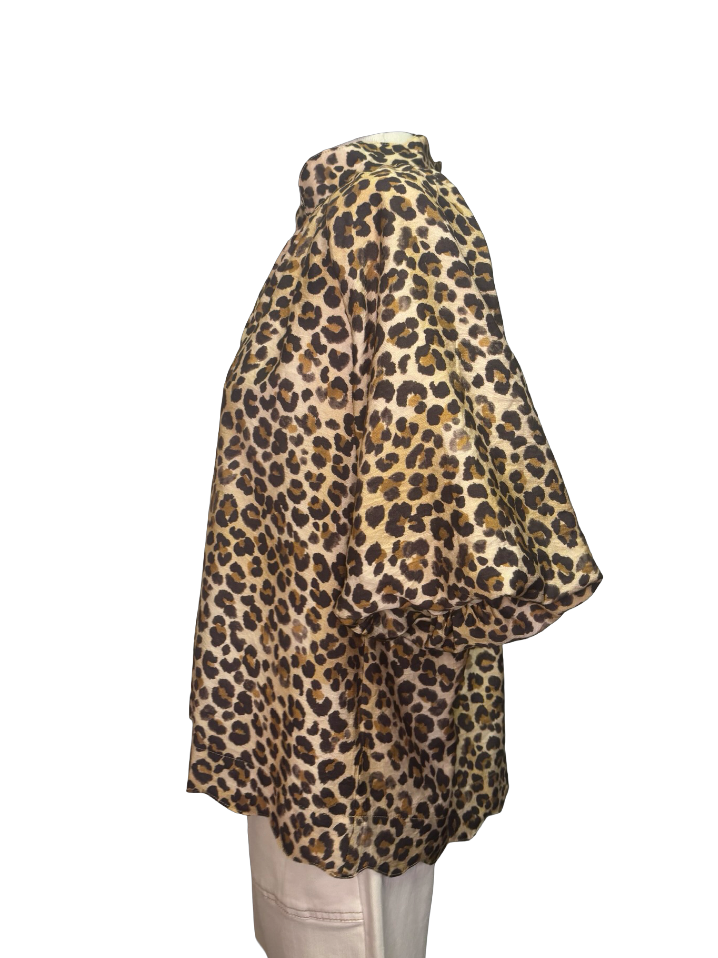 Scallop Hem Leopard Print Blouse