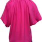 Scalloped Hem Textured Blouse Fuchsia