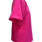 Scalloped Hem Textured Blouse Fuchsia