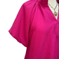 Scalloped Hem Textured Blouse Fuchsia