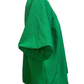 Scalloped Hem Textured Blouse Green