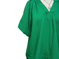 Scalloped Hem Textured Blouse Green