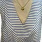 Sleeveless A-Line Stripe Mini Dress Blue