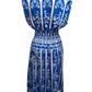 Sleeveless Smocked Midi Dress Blue