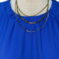 Solid Ruffle Neck Sleeveless Top Sapphire