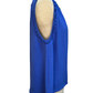 Solid Ruffle Neck Sleeveless Top Sapphire