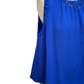 Solid Ruffle Neck Sleeveless Top Sapphire