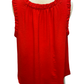 Solid Ruffle Neck Sleeveless Top Tomato