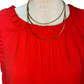 Solid Ruffle Neck Sleeveless Top Tomato