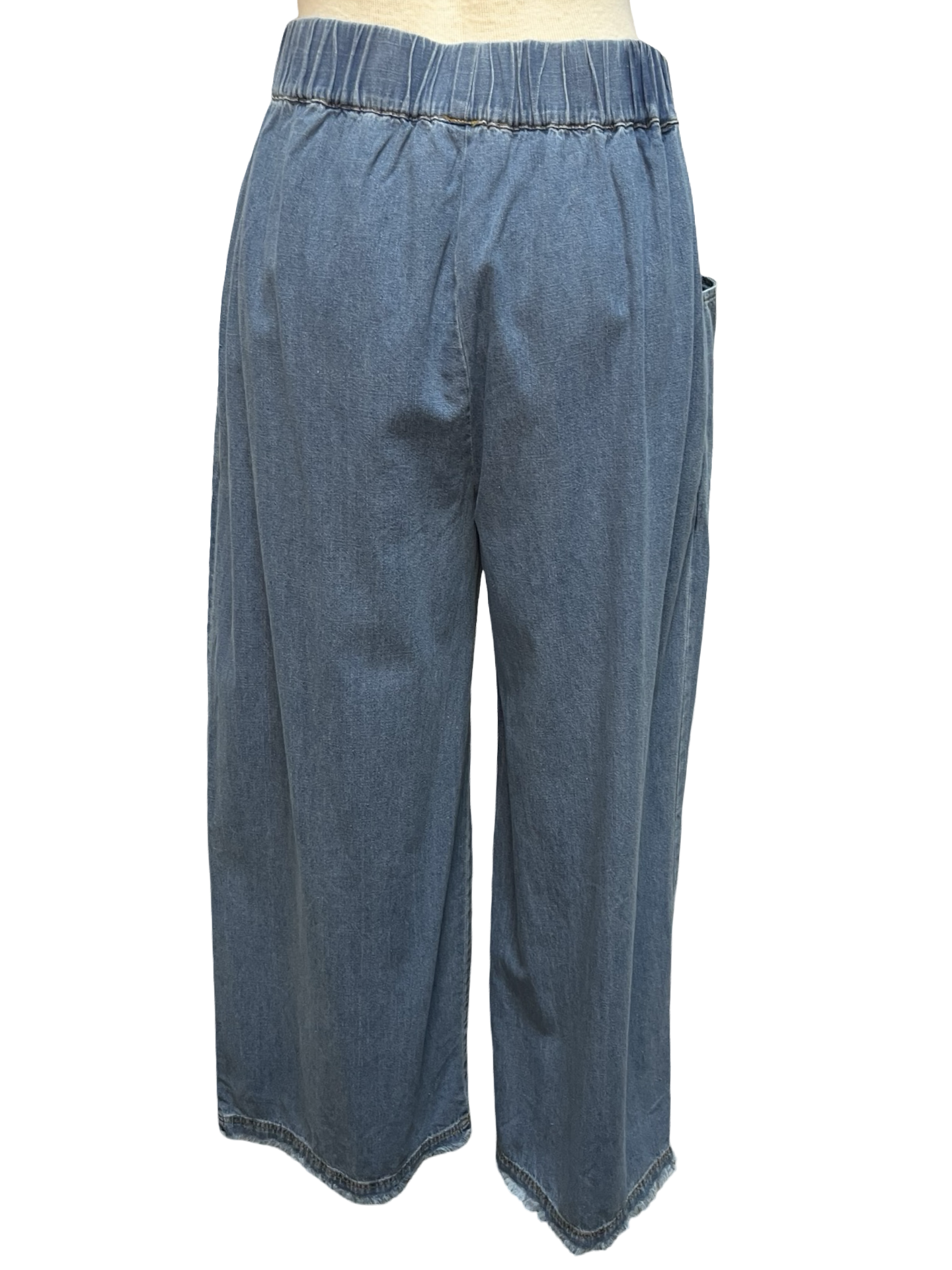 Stone Wash Wide Leg Pant Light Denim