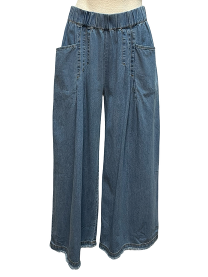 Stone Wash Wide Leg Pant Light Denim