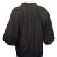 V Neck Balloon Sleeves Textured Top Black