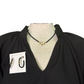 V Neck Balloon Sleeves Textured Top Black