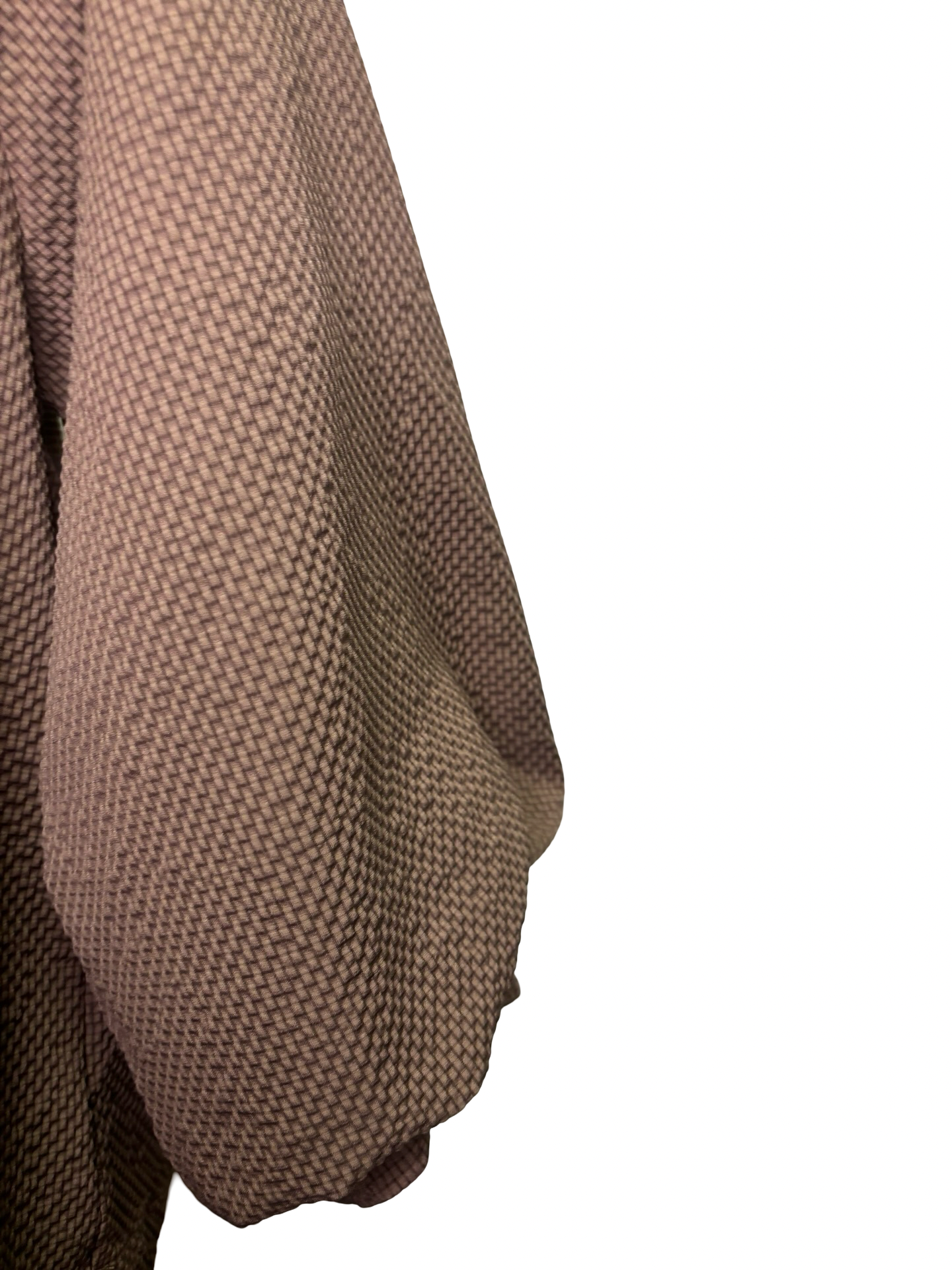 V Neck Balloon Sleeves Textured Top Chocolate