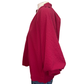 V Neck Balloon Sleeves Textured Top Crimson