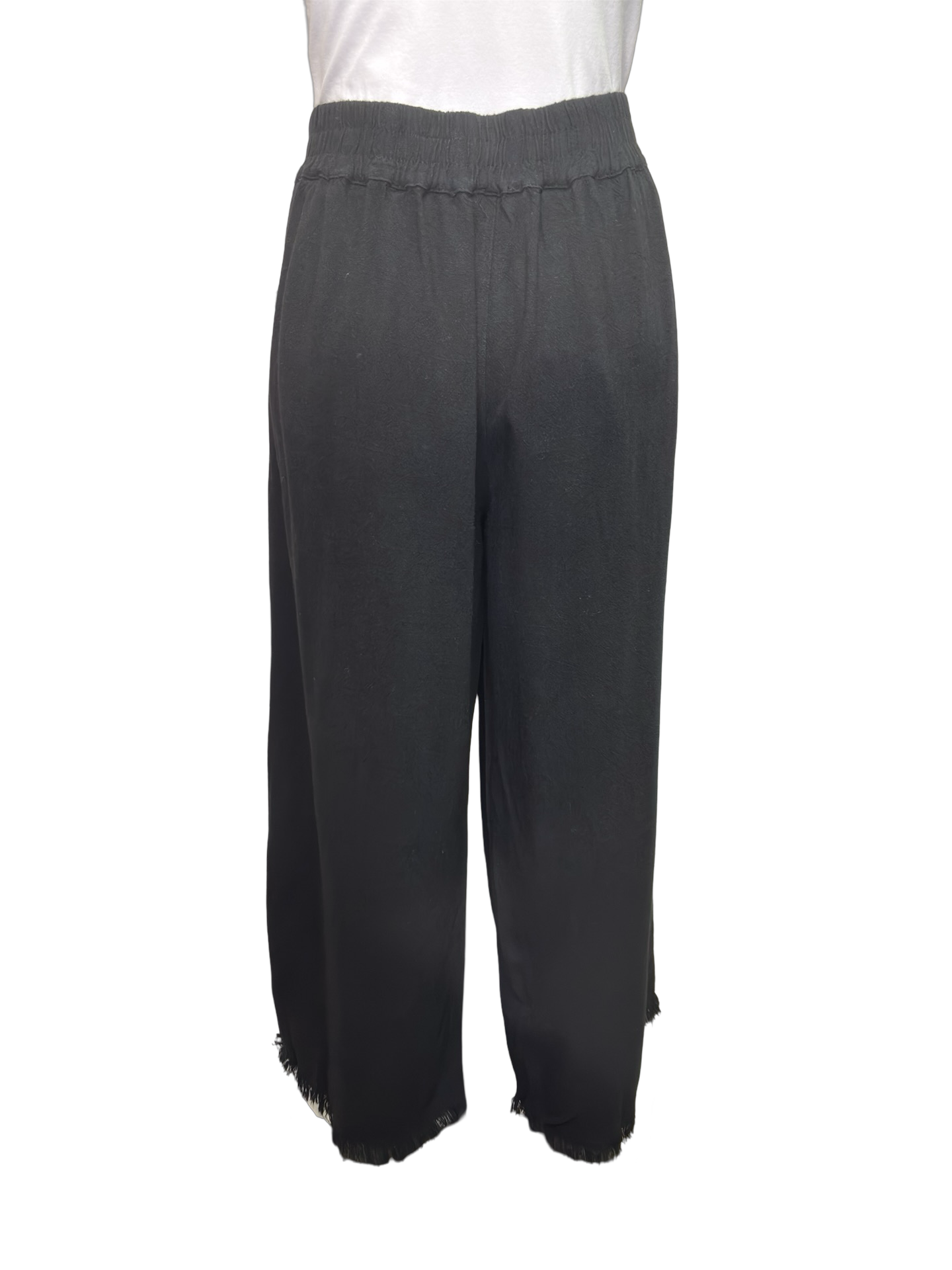 Wide Leg Elastic Waist Pant Black