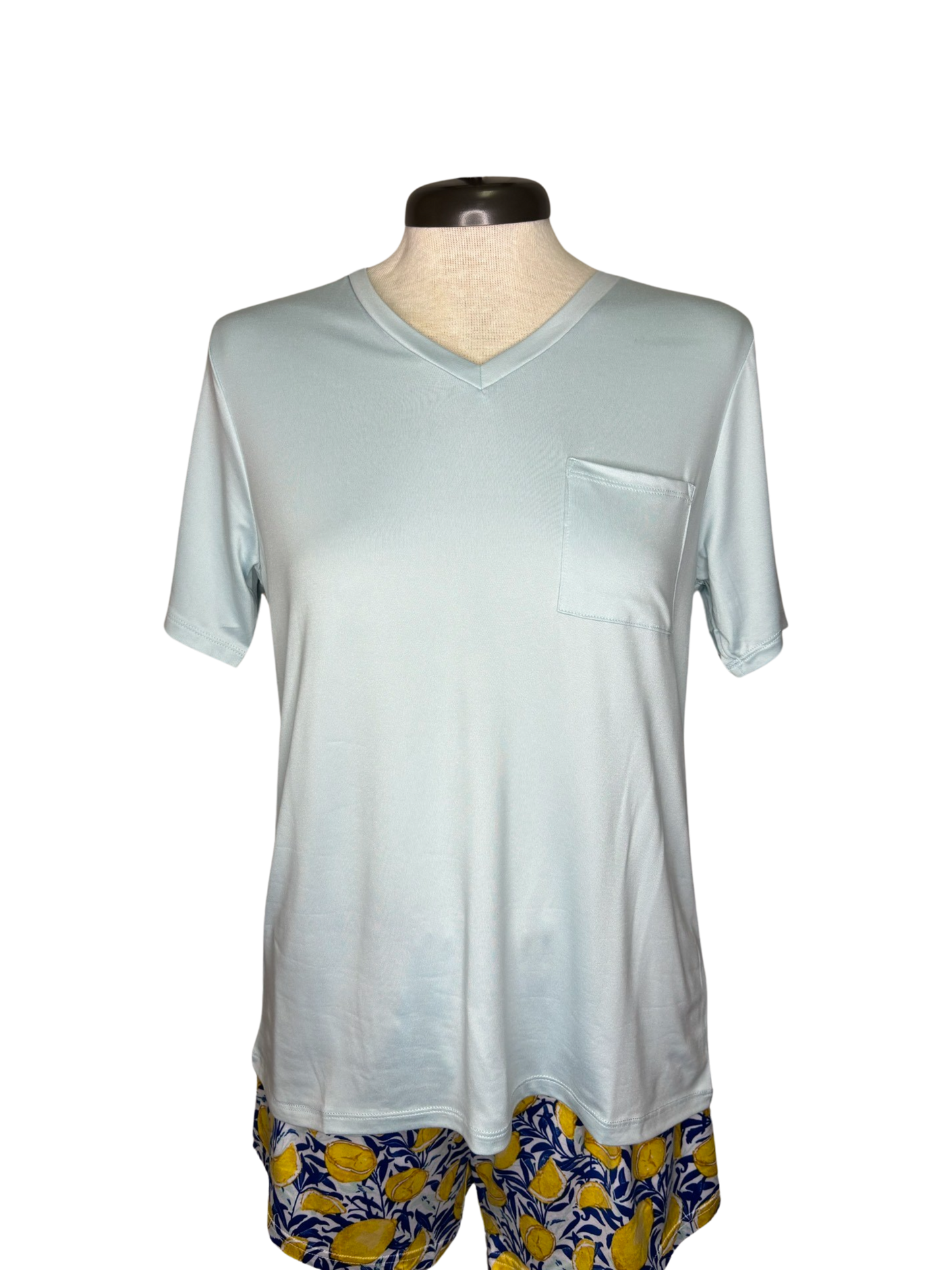 Highlands VNeck Pocket Tee Sky