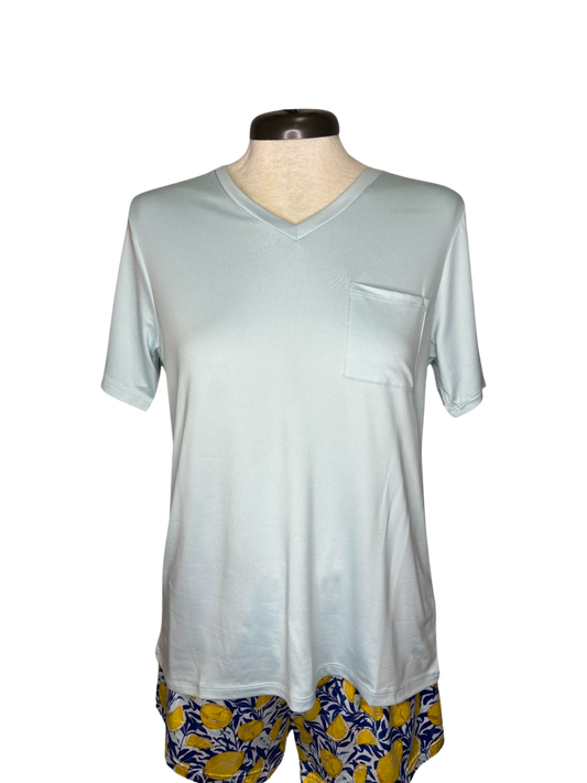 Highlands VNeck Pocket Tee Sky