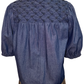 Diamond Textured Yoke Top Blue Denim