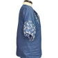 Floral Embroidery Self Tie Top Blue